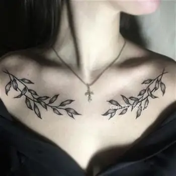 Cvet velik vzorec prsih tattoo nalepke nepremočljiva ženski trajne Japonski in korejski black wind seksi