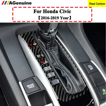 Pravi Ogljikovih Vlaken Notranje zadeve Prestavna Okvir Polje Plošča Pokrov nadzorna plošča Pokrov Trim Notranje Oblikovanje Za Honda Civic 10. 2016-19