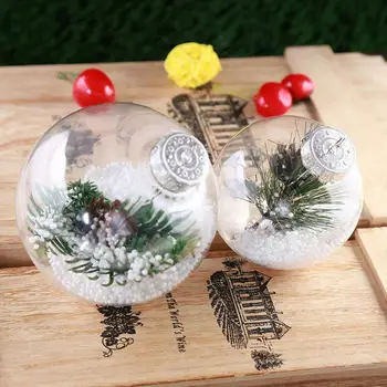 Vroče Prodaje Prozorno Plastično Žogo Baubles Božič Visi Drevo Ornament DIY Dekoracijo