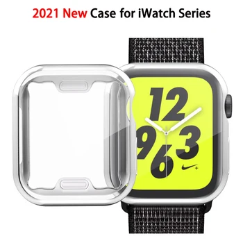 360 Slim Watch Cover Za Apple Watch Primeru 3 2 1 42MM 38 MM Mehka Jasno TPU Screen Protector Za IWatch 1/2/3 44 MM 40 MM Smart Acc