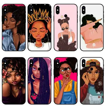 Afriške Lepoto Afro Puder Melanin Primeru Telefon Za Xiaomi Redmi opomba 7 8 9 pro 8T 9S Mi Opomba 10 pro Lite
