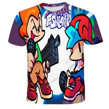 Anime T Srajce petek Zvečer Funkin 3D Tiskanja Fant Dekle Modni T-Shirt Otroci Fant Prevelik Tshirts Dekle Hip Hop Vrhovi Tees Camiseta