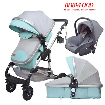 Baby Voziček 3 v 1 Prenosni Potovanja otroški voziček Novo rojen Razkošno Visoko Krajine Baby Avto Babyfond