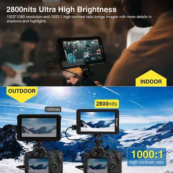 Desview R6 Fotoaparat Področju Monitor 5.5 palčni zaslon na Dotik, UHB 2800nits 1920x1080 4K HDMI s 3D LUT HDR Krivulje za DSLR Fotoaparat