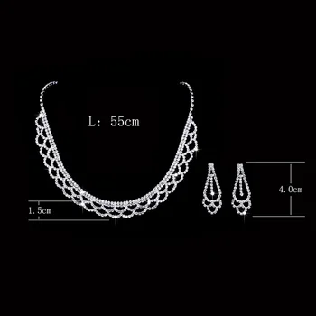 GU154 Moda in priljubljena poročna set verige votlih kristalno cirkon ogrlica, uhani set 2-delni pribor