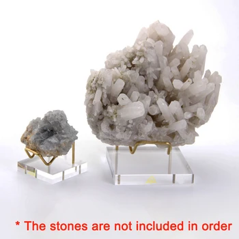 Medenina Kovinski Zaslon Stojalo Kristalno Mineralnih Vzorec Naravnih Rock Quartz Kamni Polica Jajce Baker Imetnik Geode Gruče Nakit Znanja