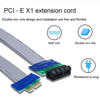 Prilagodljiv PCI Express Flex Preselijo Flex Kabel Trak, PCI-E 1X na 1x Reža za Kartico Riser Extender Razširitev Trak za Bitcoin Rudar