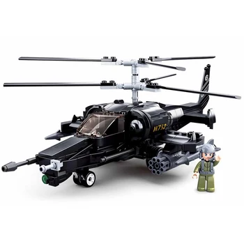 SLUBAN Vojaški Kralj Jaeger AH-1Z VIPER Oboroženi Helikopter Gunship gradniki Kit Opeke Klasični Model Igrače za Otroke Darilo