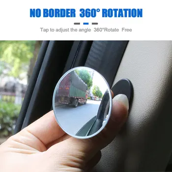 Univerzalni 360-Stopinjski Blind Spot Ogledalo HD Za Avto Nazaj Ogledalo VROČE brez okvirjev Ultrathin širokokotni Krog Konveksna Vzvratna Ogledala