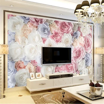 Wellyu ozadje po Meri romantično rose 3D stereo TV ozadju stensko slikarstvo dnevna soba vlagi plesni 3d de papel parede