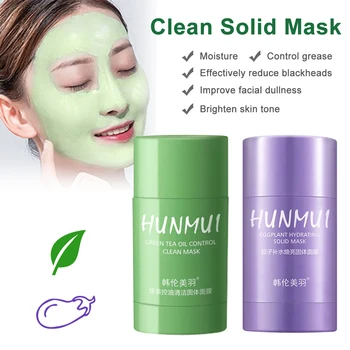 Zeleni Čaj Za Čiščenje Maska Za Čiščenje Z Glino Palico Masko Olje Nadzor Za Nego Kože, Anti-Akne Jajčevec Odstranite Blackhead Blatna Maska